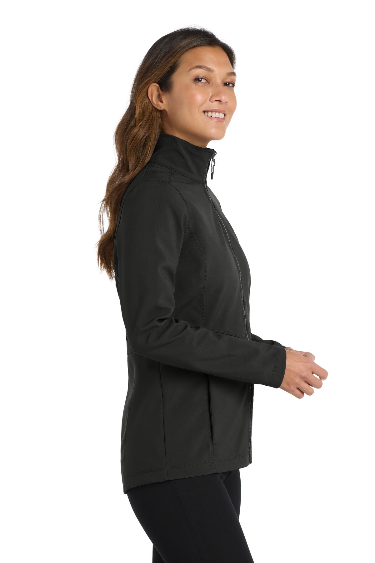 Deep Black Port Authority Women's Collective Soft Shell Jacket. L901