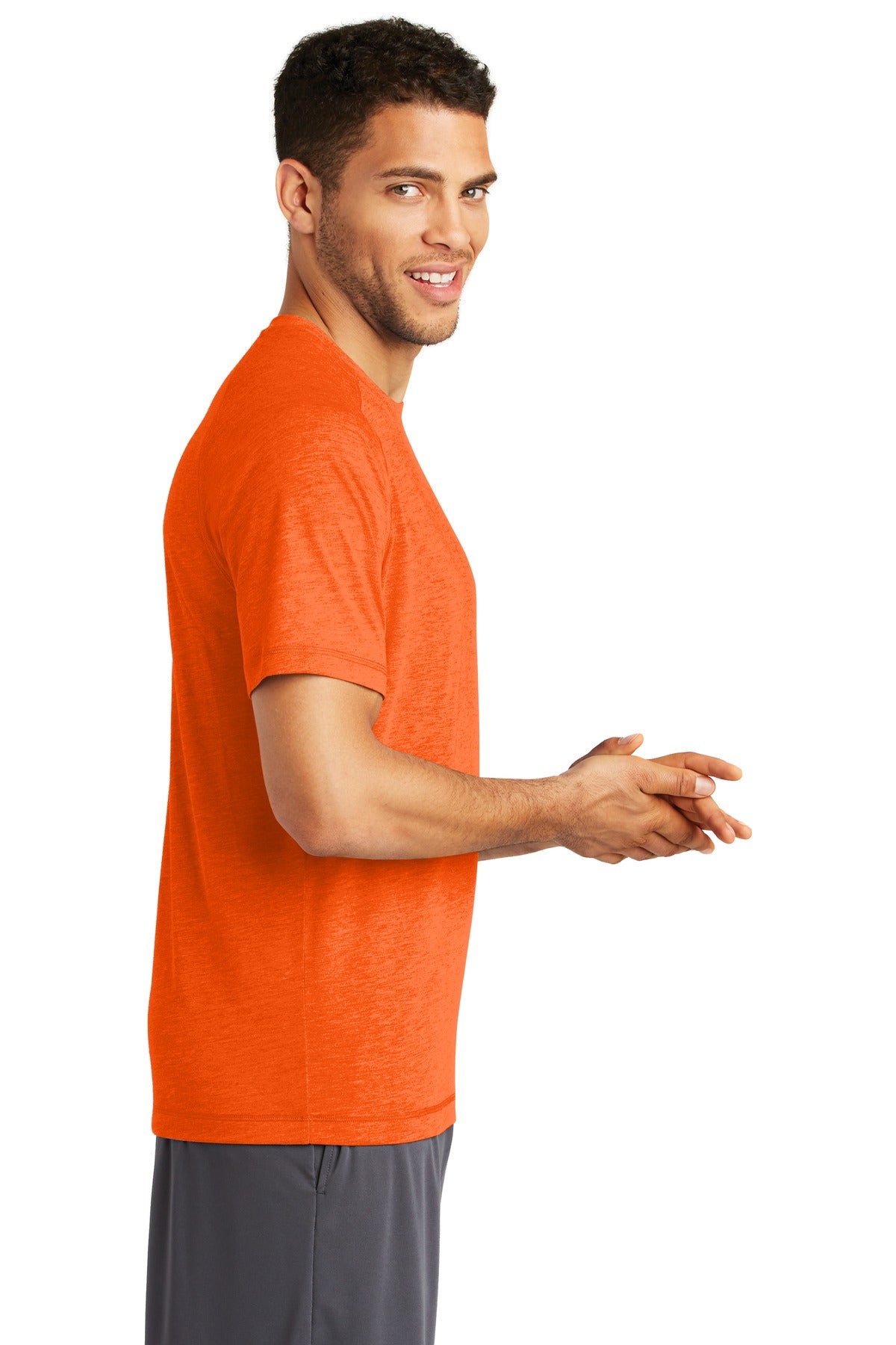 Deep Orange He Sport-Tek PosiCharge Tri-Blend Wicking Raglan Tee. ST400