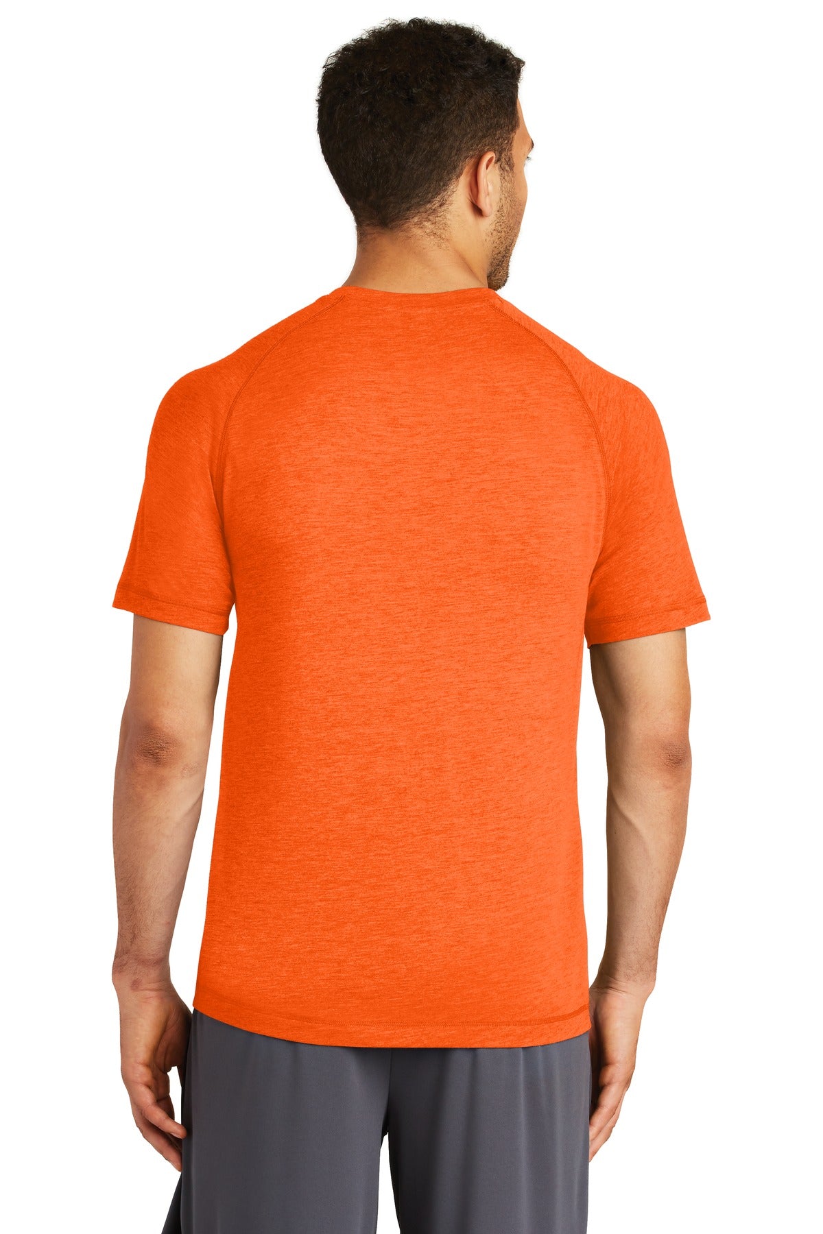 Deep Orange He Sport-Tek PosiCharge Tri-Blend Wicking Raglan Tee. ST400