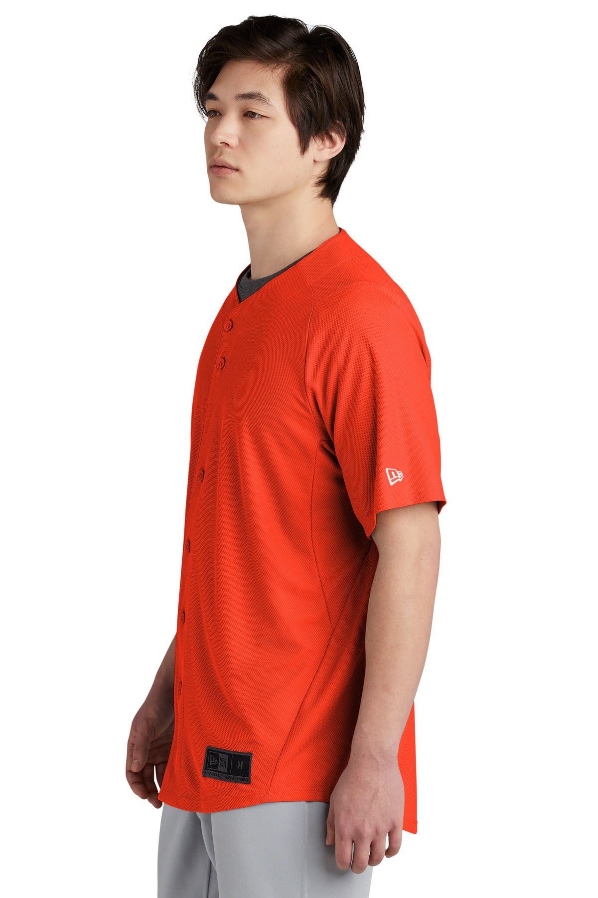 Deep Orange New Era Diamond Era Full-Button Jersey. NEA220