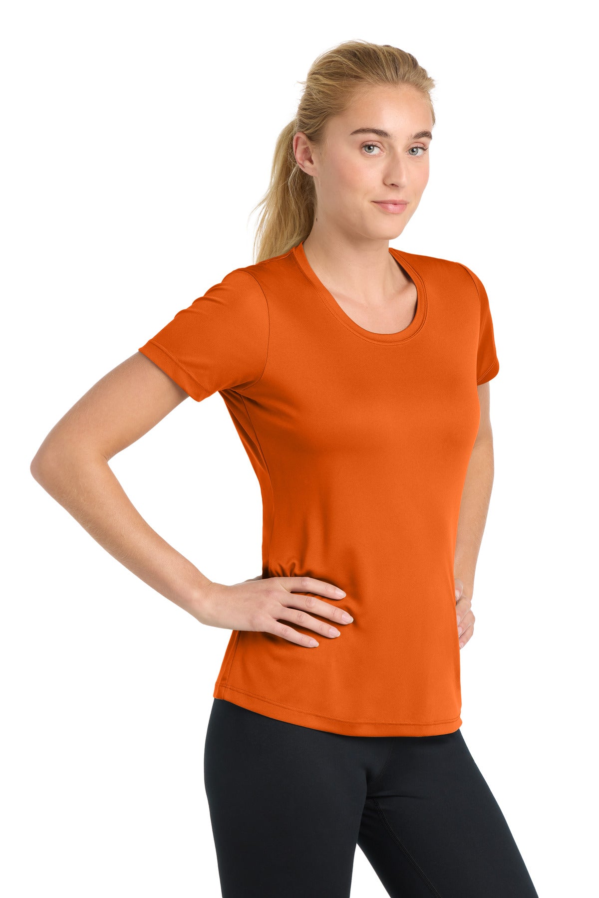 Deep Orange Sport-Tek Women's PosiCharge Competitor Tee. LST350