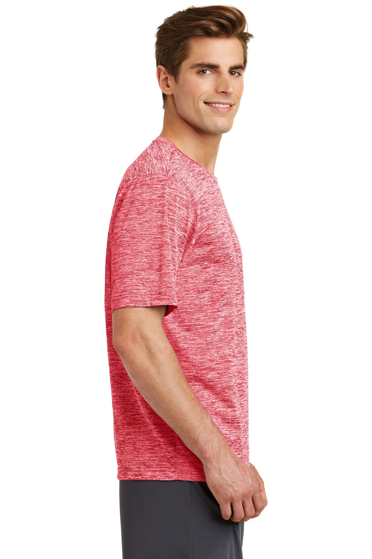 Deep Red Elect Sport-Tek PosiCharge Electric Heather Tee. ST390