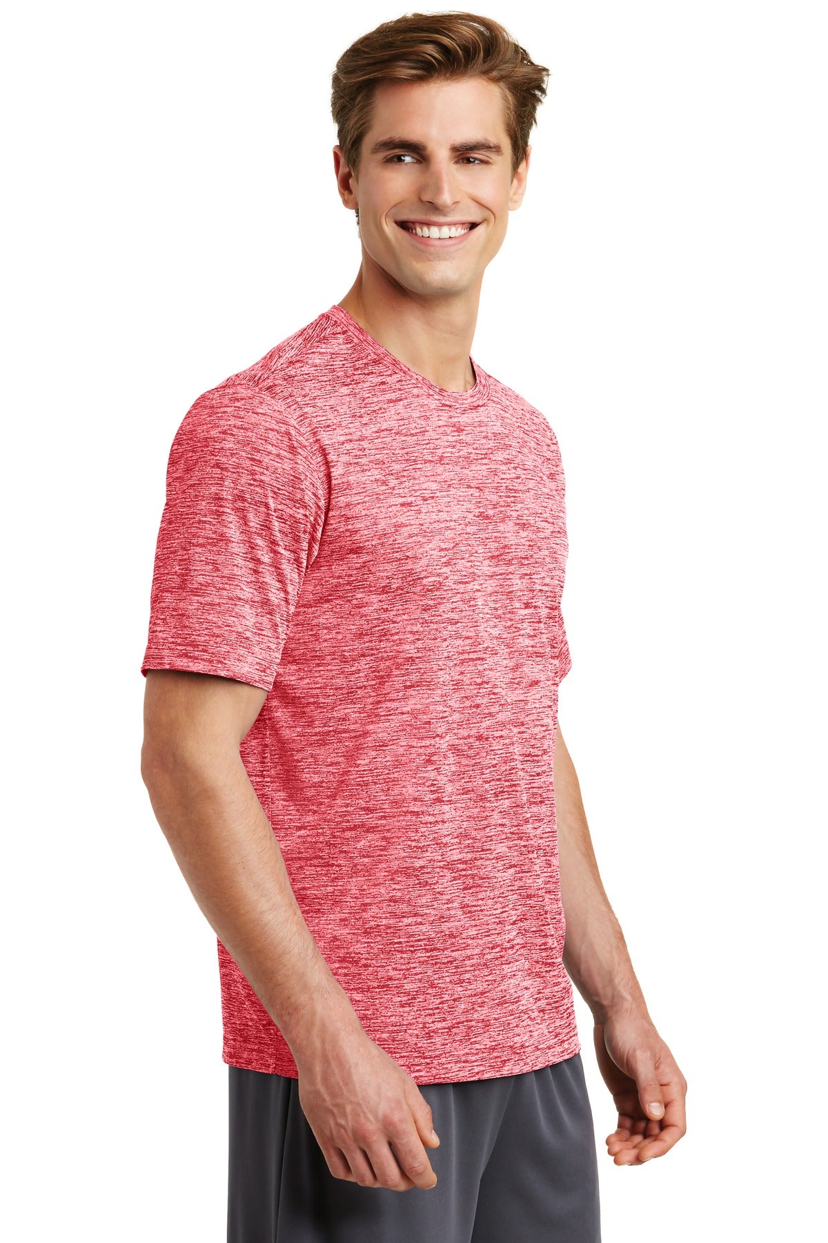 Deep Red Elect Sport-Tek PosiCharge Electric Heather Tee. ST390