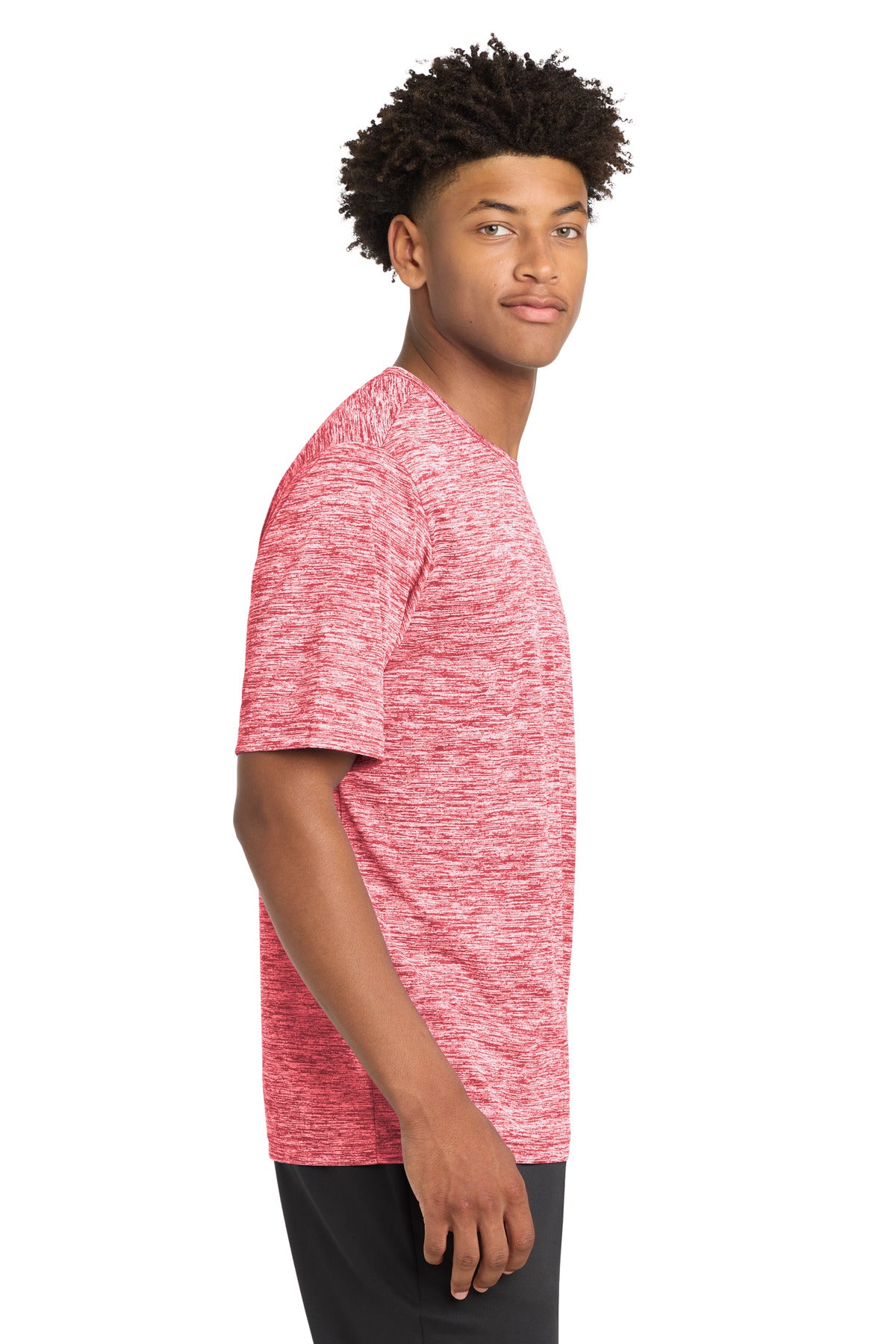 Deep Red Elect Sport-Tek PosiCharge Electric Heather Tee. ST390