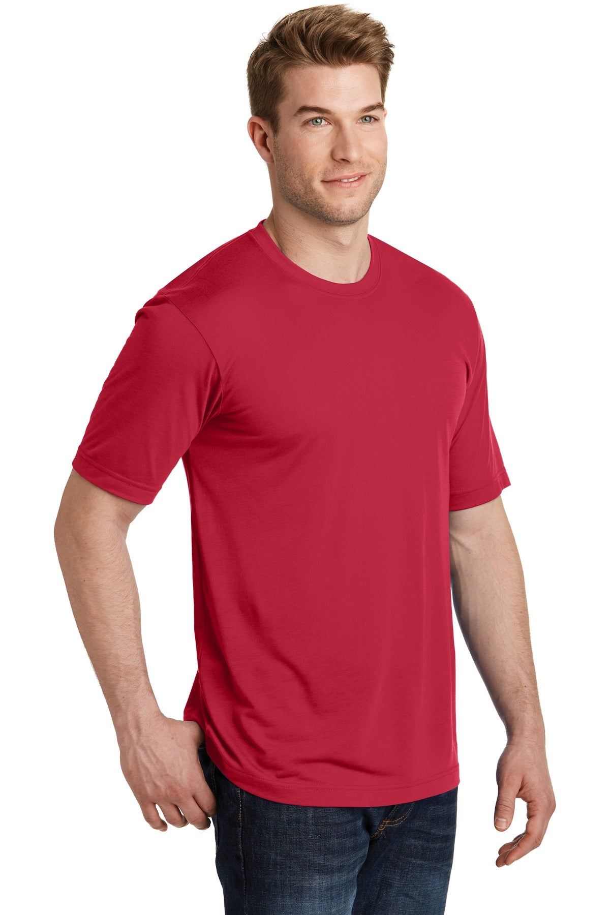 Deep Red Sport-Tek PosiCharge Competitor Cotton Touch Tee. ST450