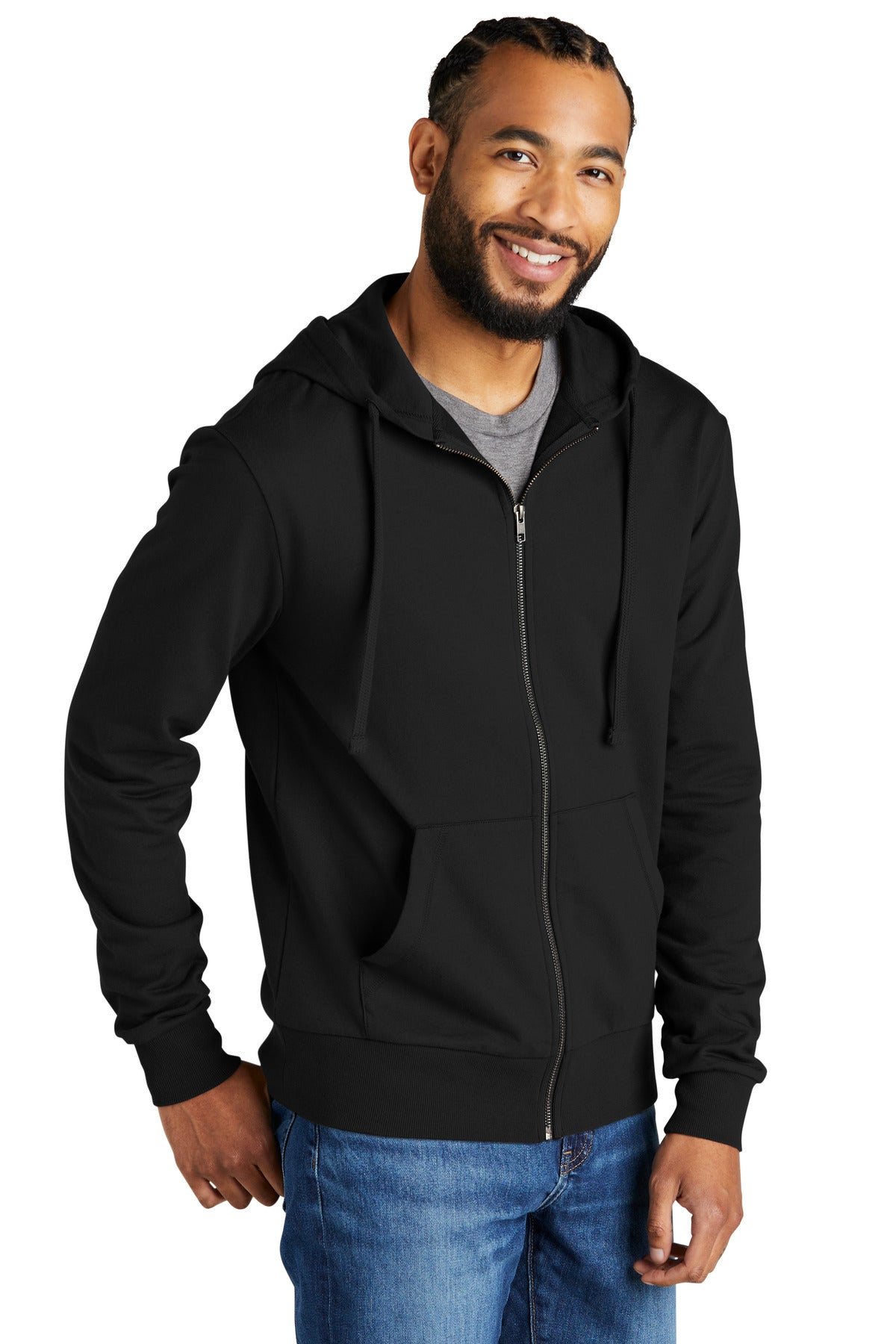 DeepBlack Allmade Unisex Organic French Terry Full-Zip Hoodie AL4002