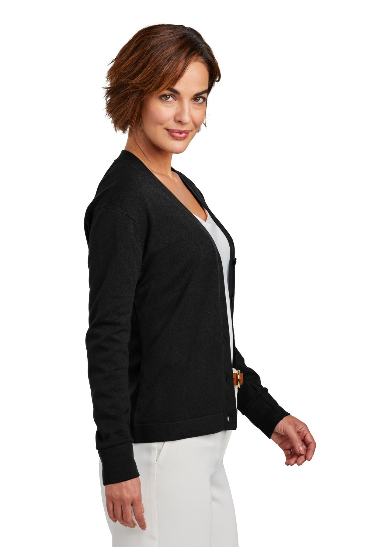 DeepBlack Brooks Brothers Women's Cotton Stretch Cardigan Sweater BB18405