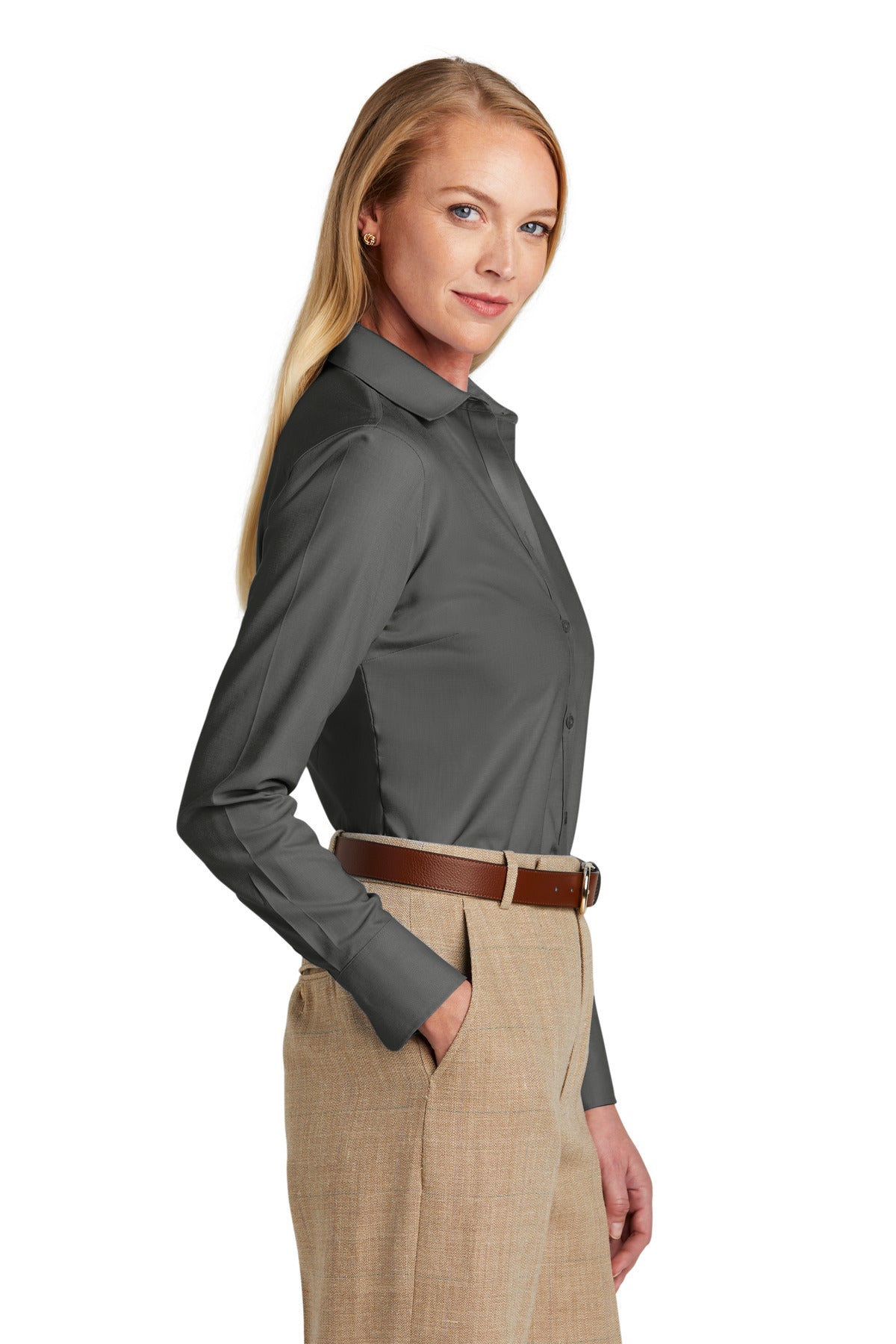 DeepBlack Brooks Brothers Women's Wrinkle-Free Stretch Nailhead Shirt BB18003