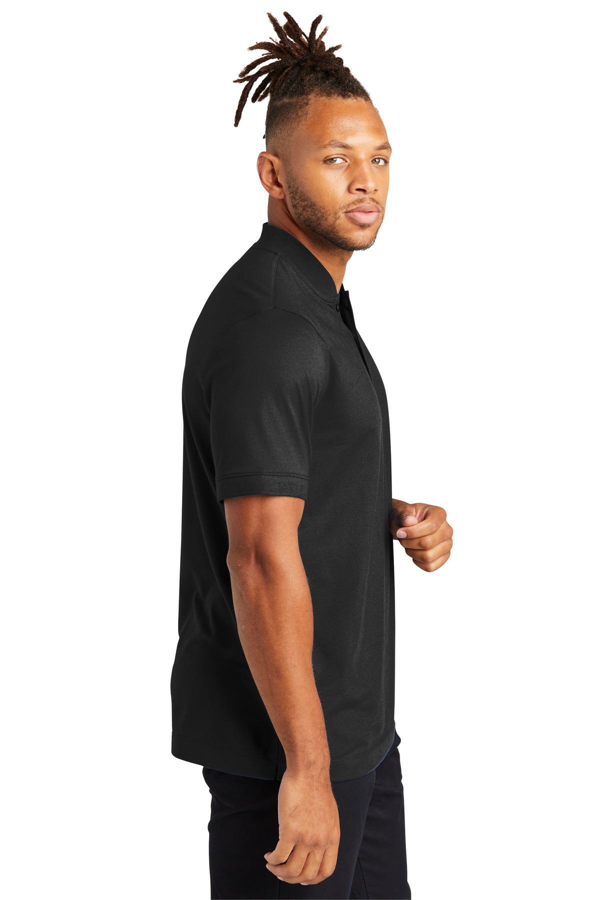 DeepBlack Mercer+Mettle Stretch Pique Henley MM1008