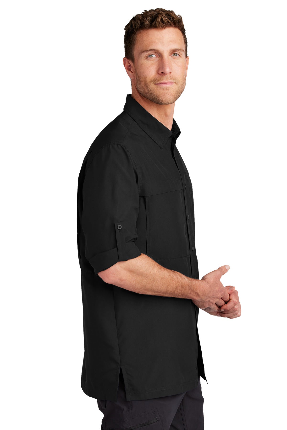 DeepBlack Port Authority Long Sleeve UV Daybreak Shirt W960