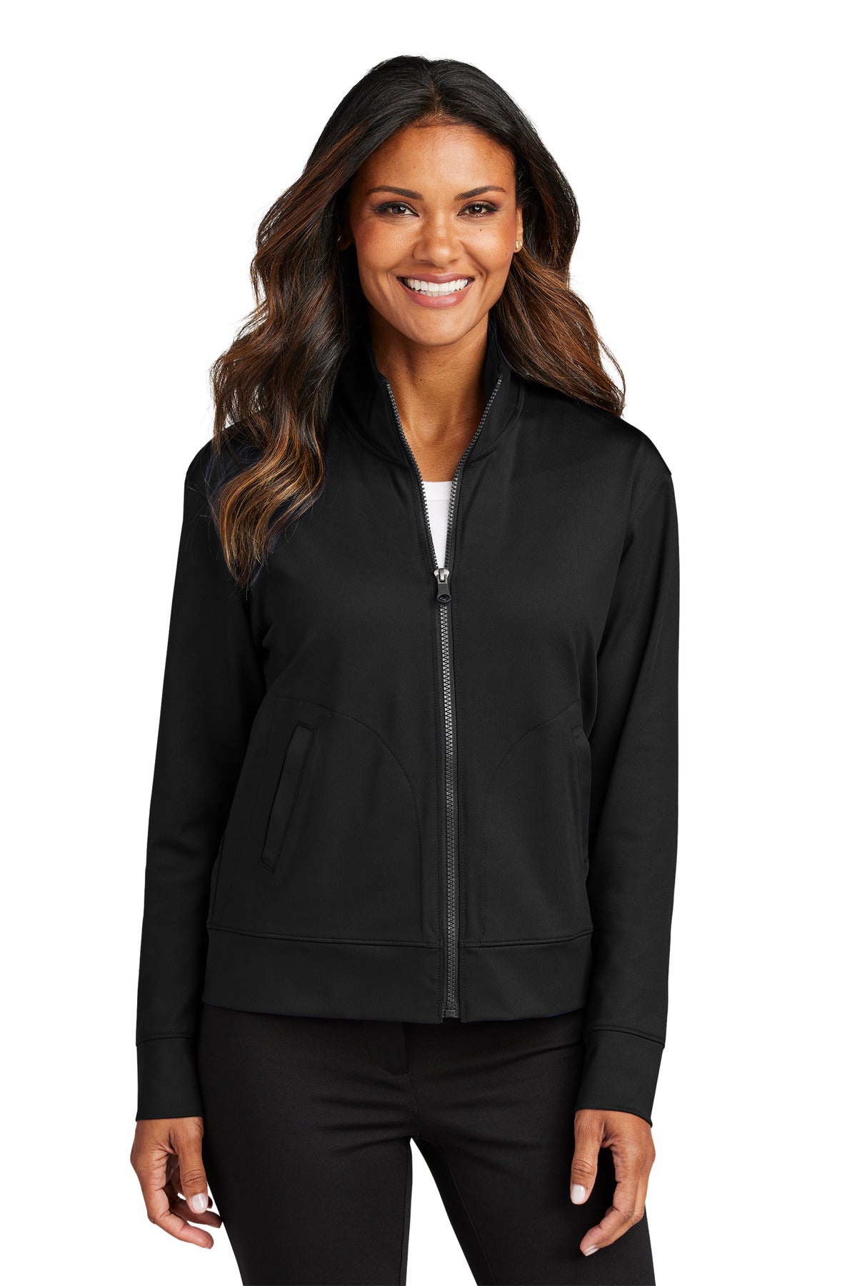 DeepBlack Port Authority Women's C-FREE Double Knit Full-Zip LK881