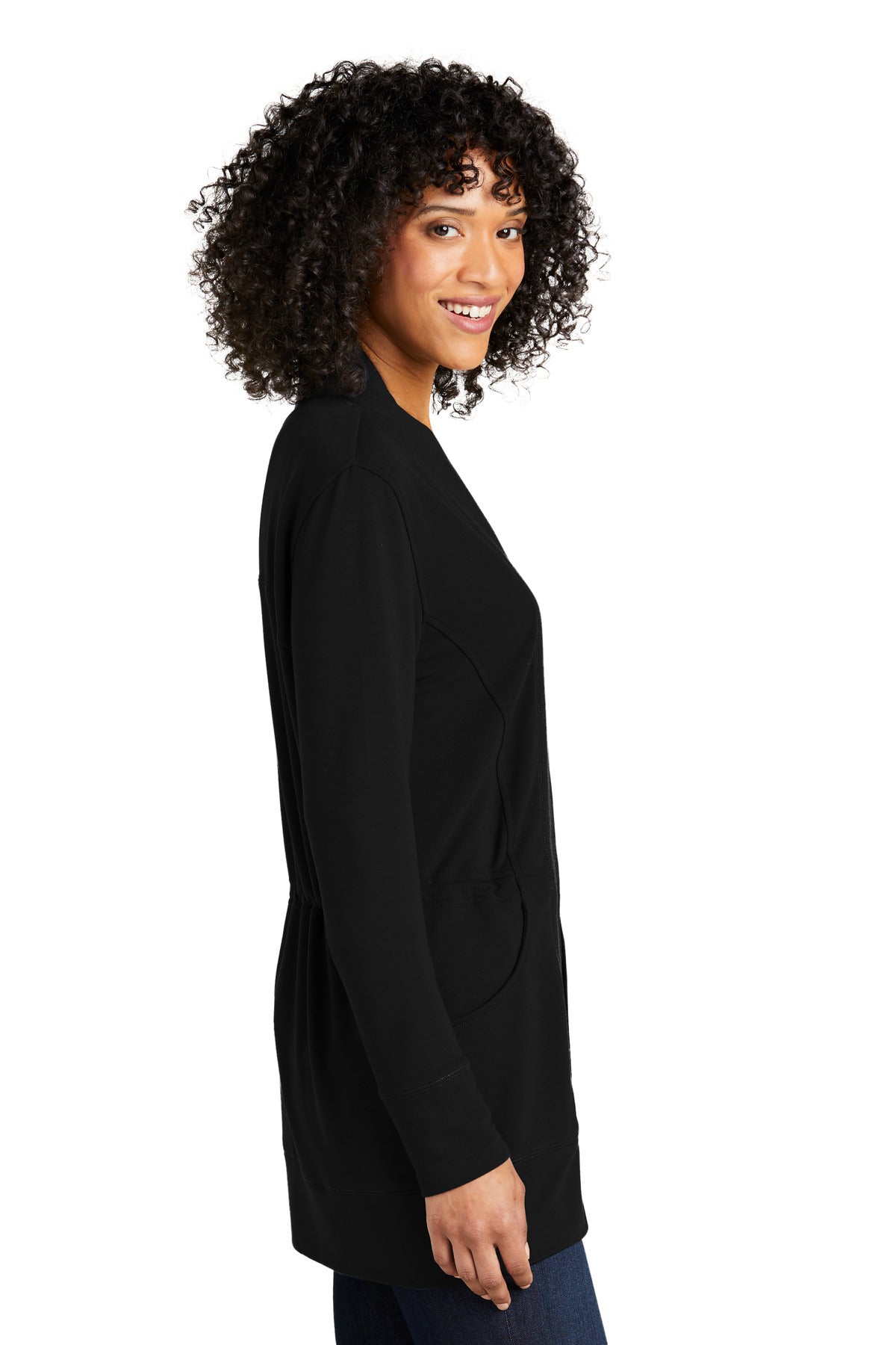 DeepBlack Port Authority Women's Microterry Cardigan LK825