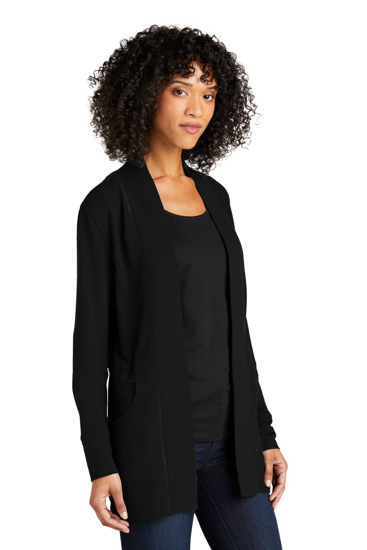 DeepBlack Port Authority Women's Microterry Cardigan LK825