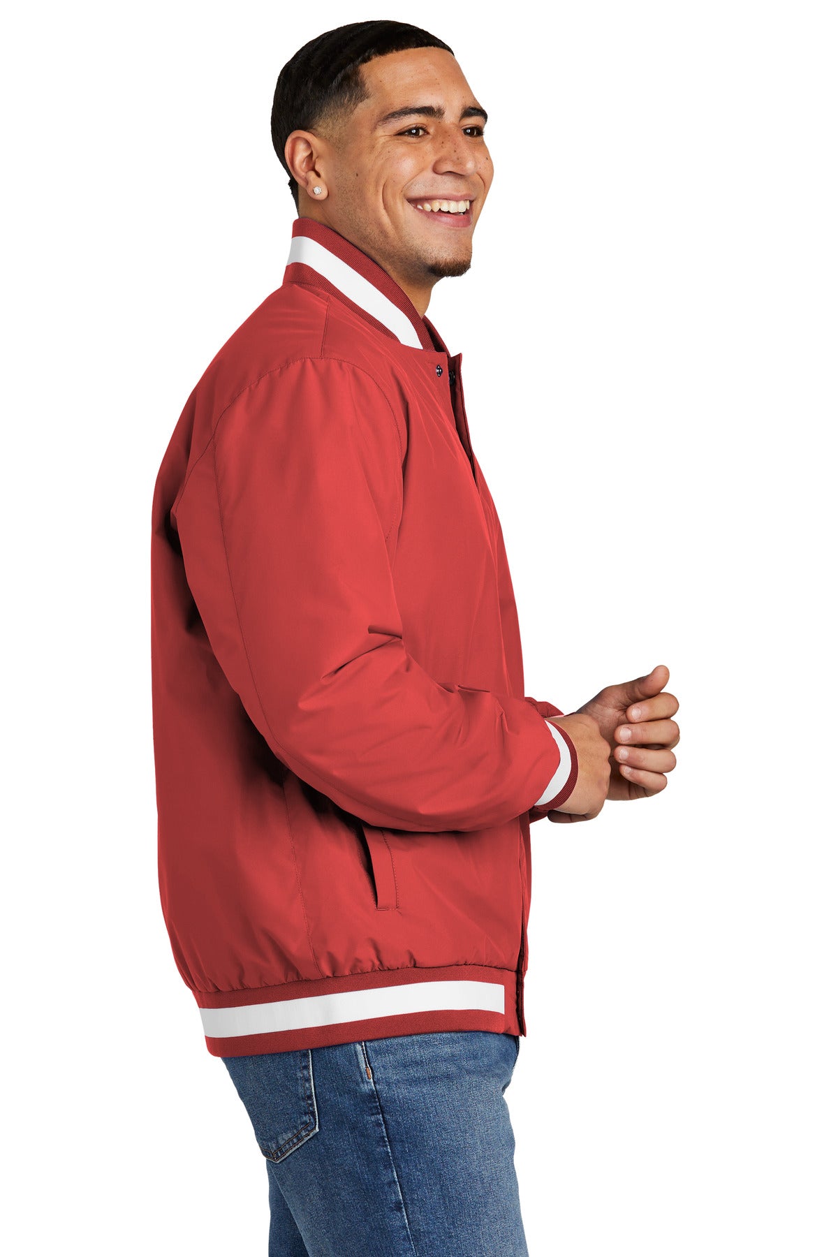 DeepRed Sport-Tek Insulated Varsity Jacket JST58