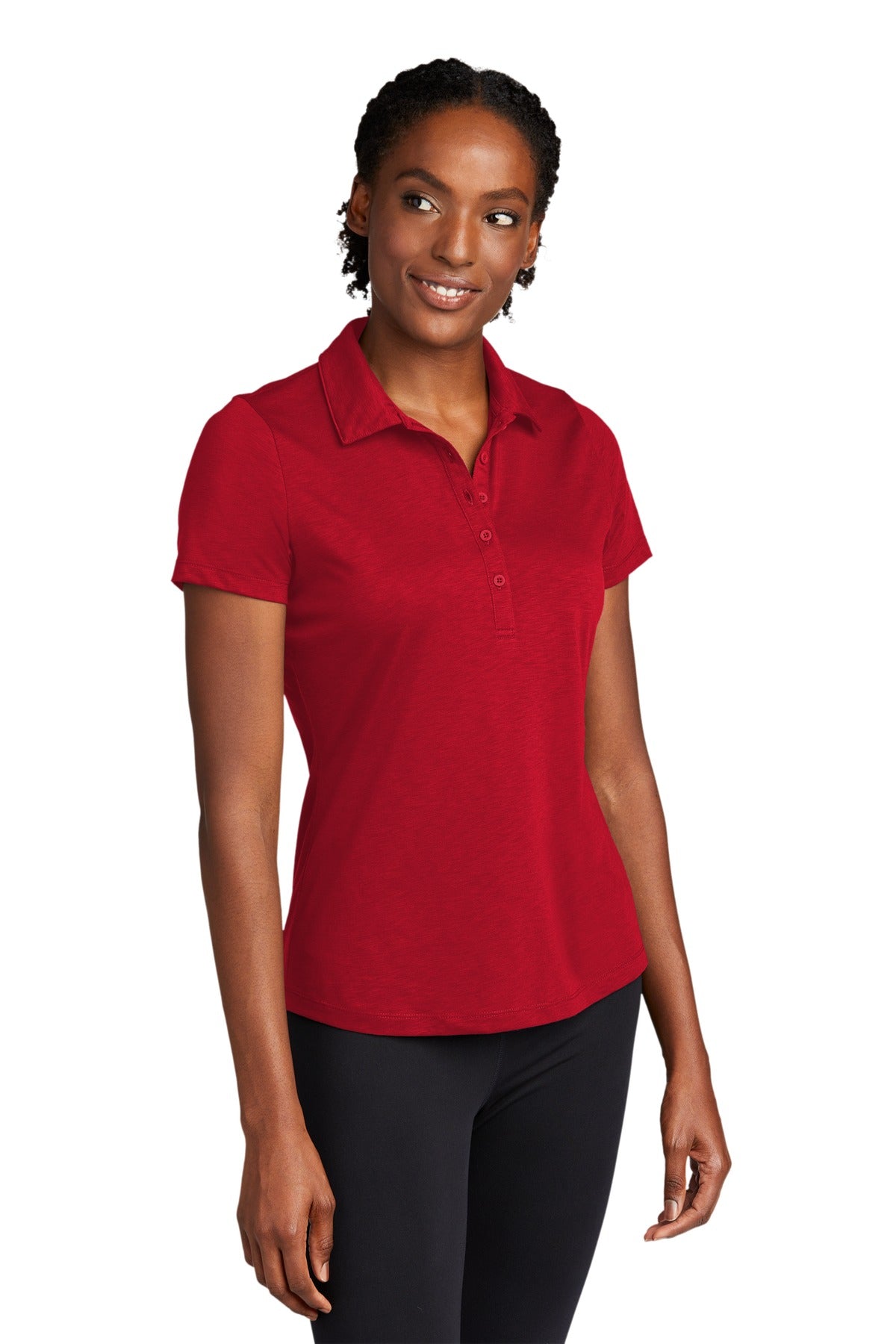 DeepRed Sport-Tek Women's PosiCharge Strive Polo. LST530