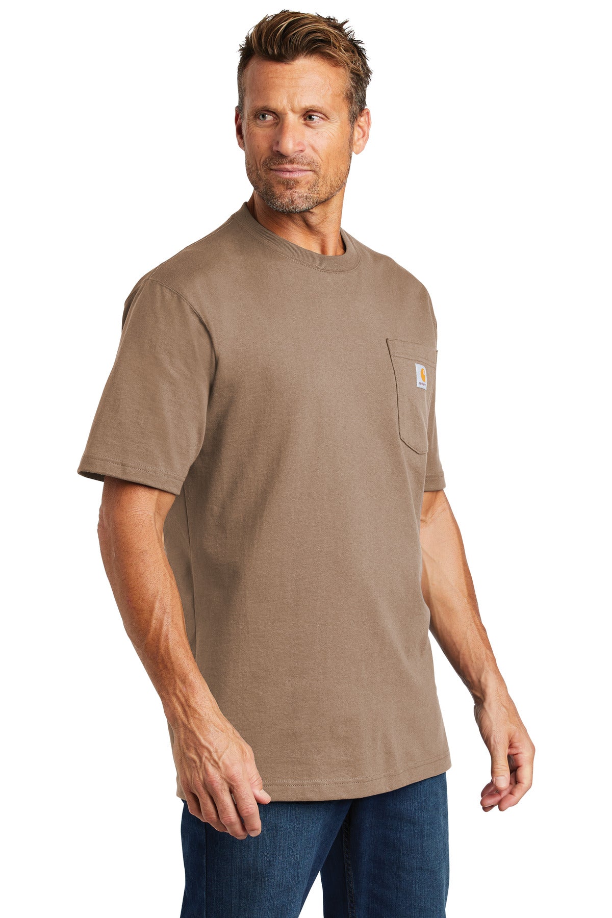 Desert Carhartt Tall Workwear Pocket Short Sleeve T-Shirt. CTTK87