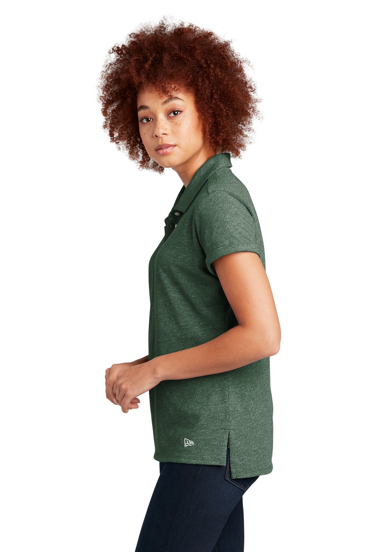 Dk Green Twist New Era Women's Slub Twist Polo LNEA301