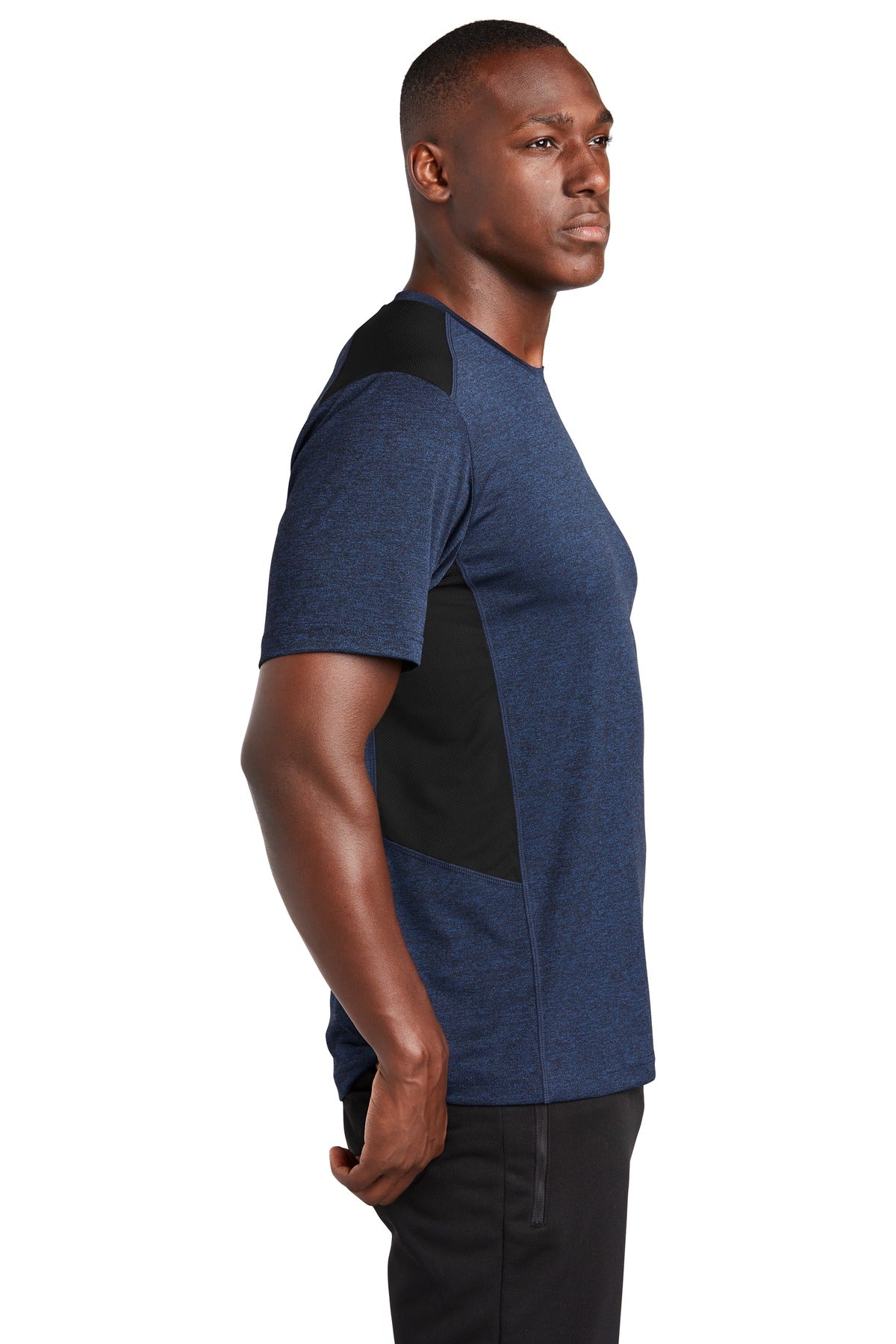 Dk Roy Hth/Blk Sport-Tek Endeavor Tee. ST465