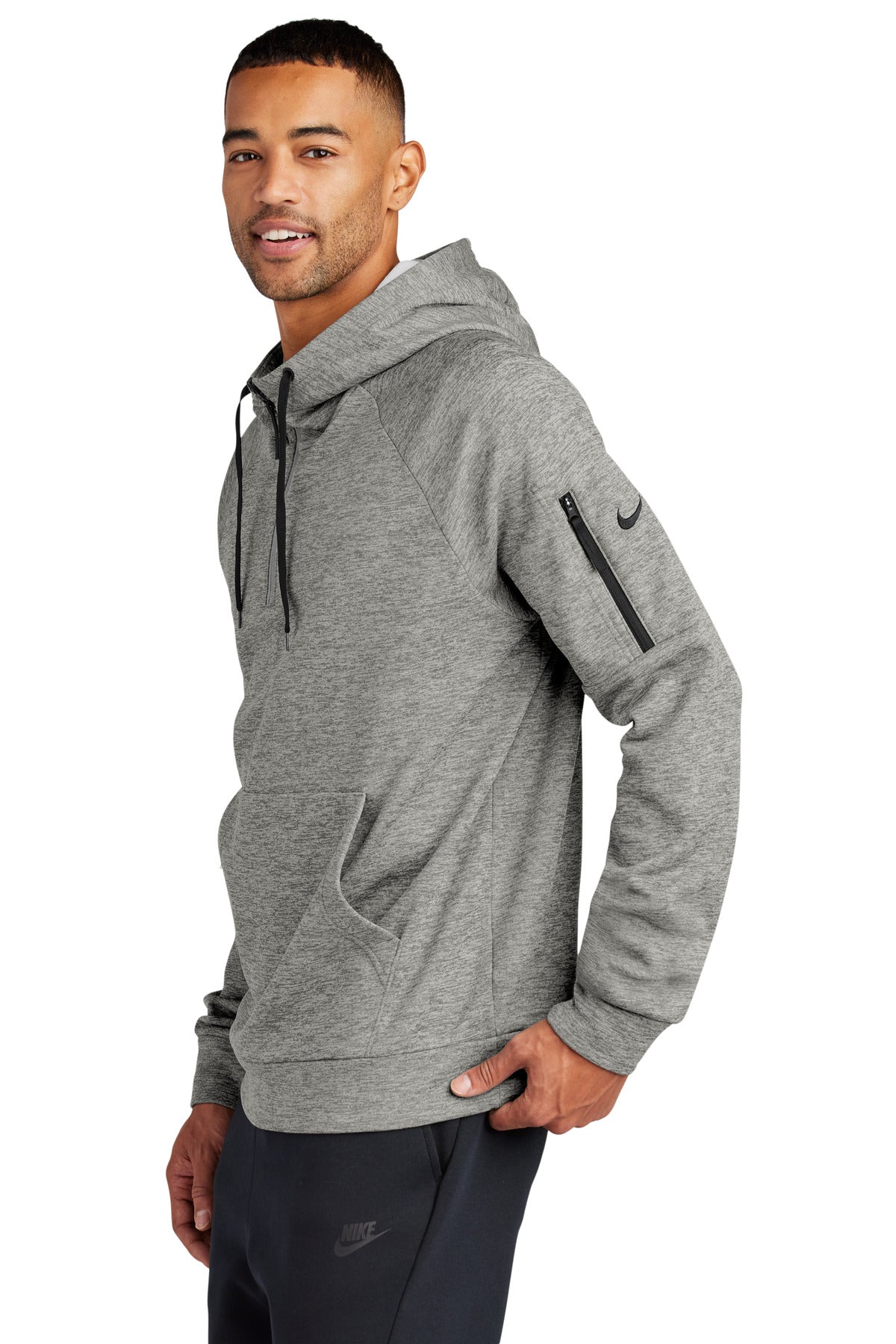 DkGyHthr Nike Therma-FIT Pocket 1/4-Zip Fleece Hoodie NKFD9742