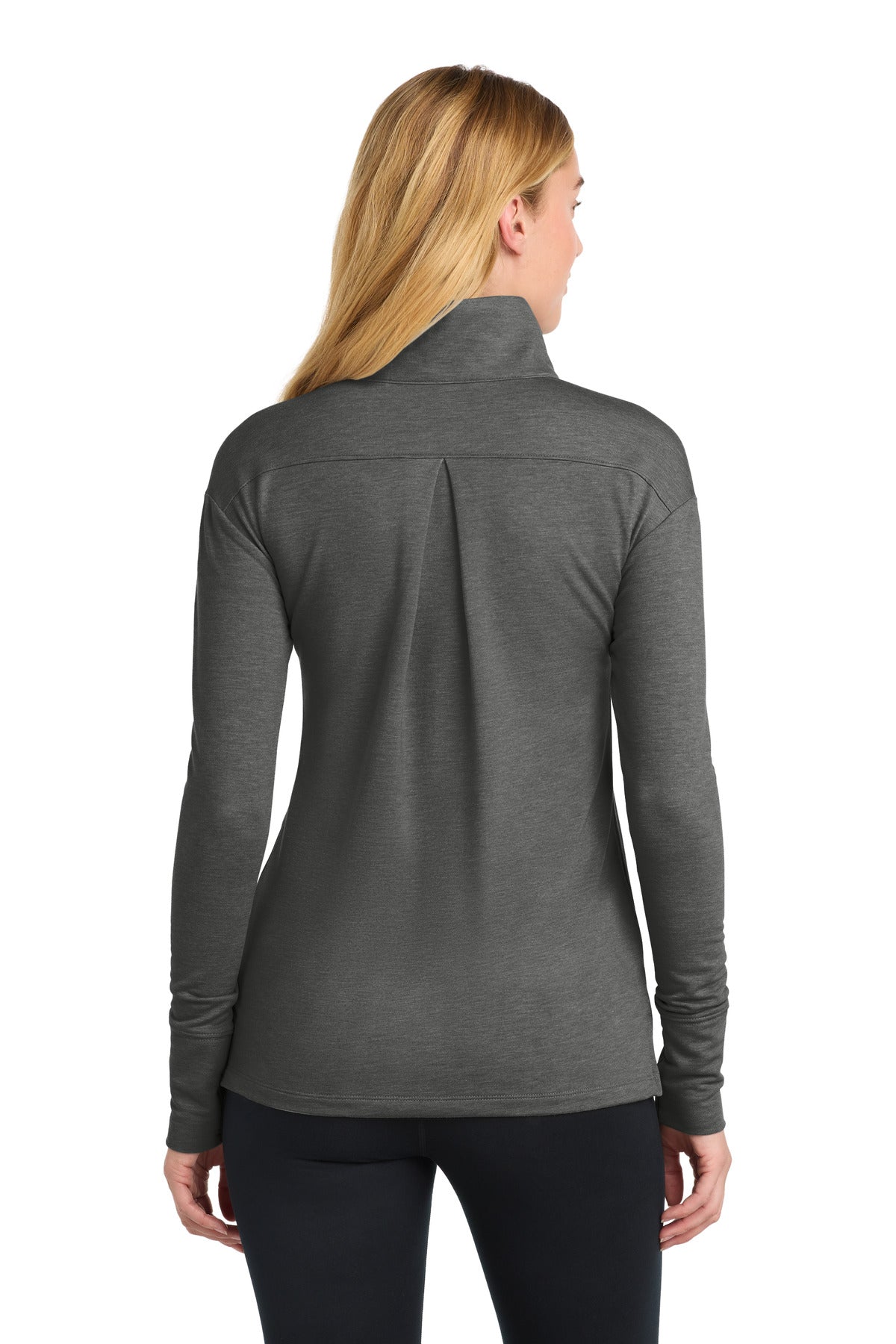 DkGyHthr Sport-Tek Women's Sport-Wick Flex Fleece 1/4-Zip. LST561