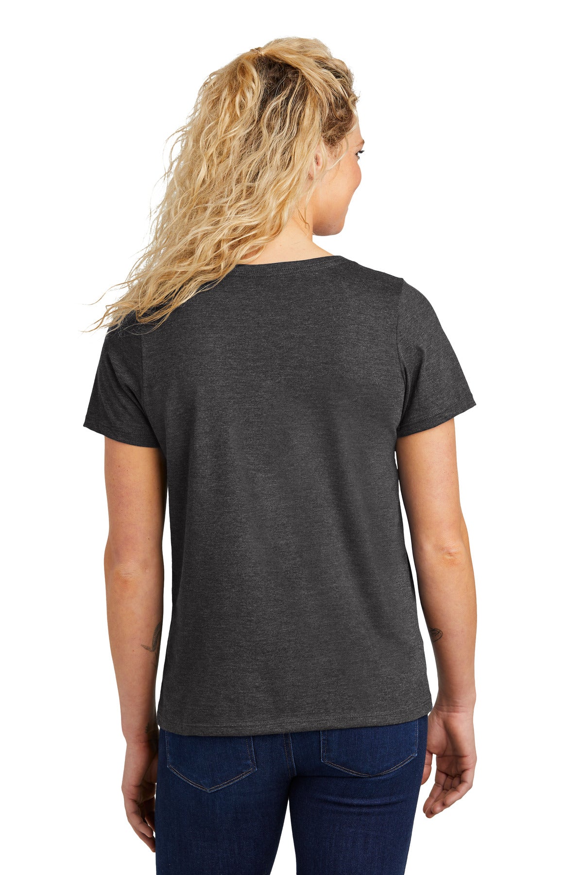 DkHtGry Volunteer Knitwear Women's Daily V-Neck Tee LVL45V
