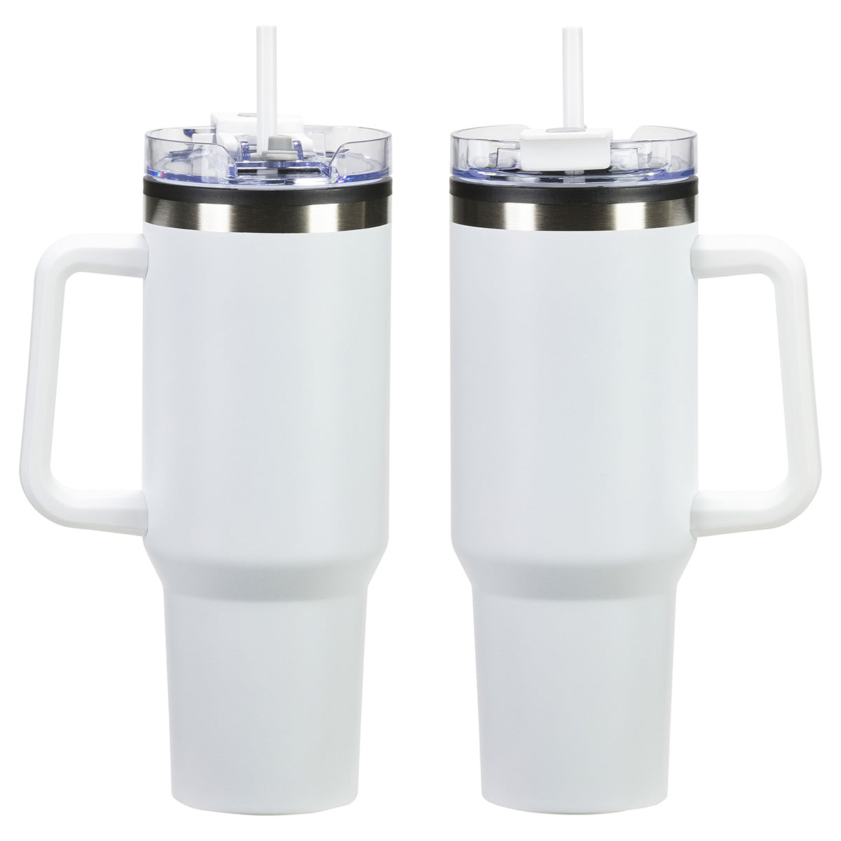 Ohana 40 oz Stainless Steel/Polypropylene Mug with Color-Matching Handle