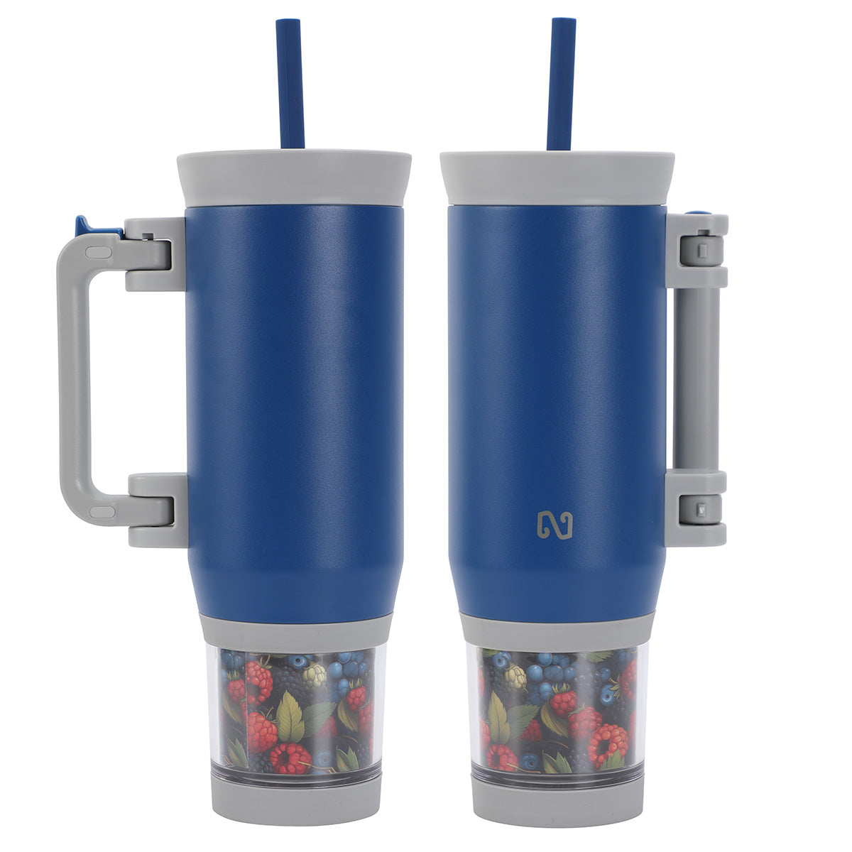 NAYAD® Quest 23 oz Stainless Steel Double-Wall Mug with Foldable Handle & Snack Cup