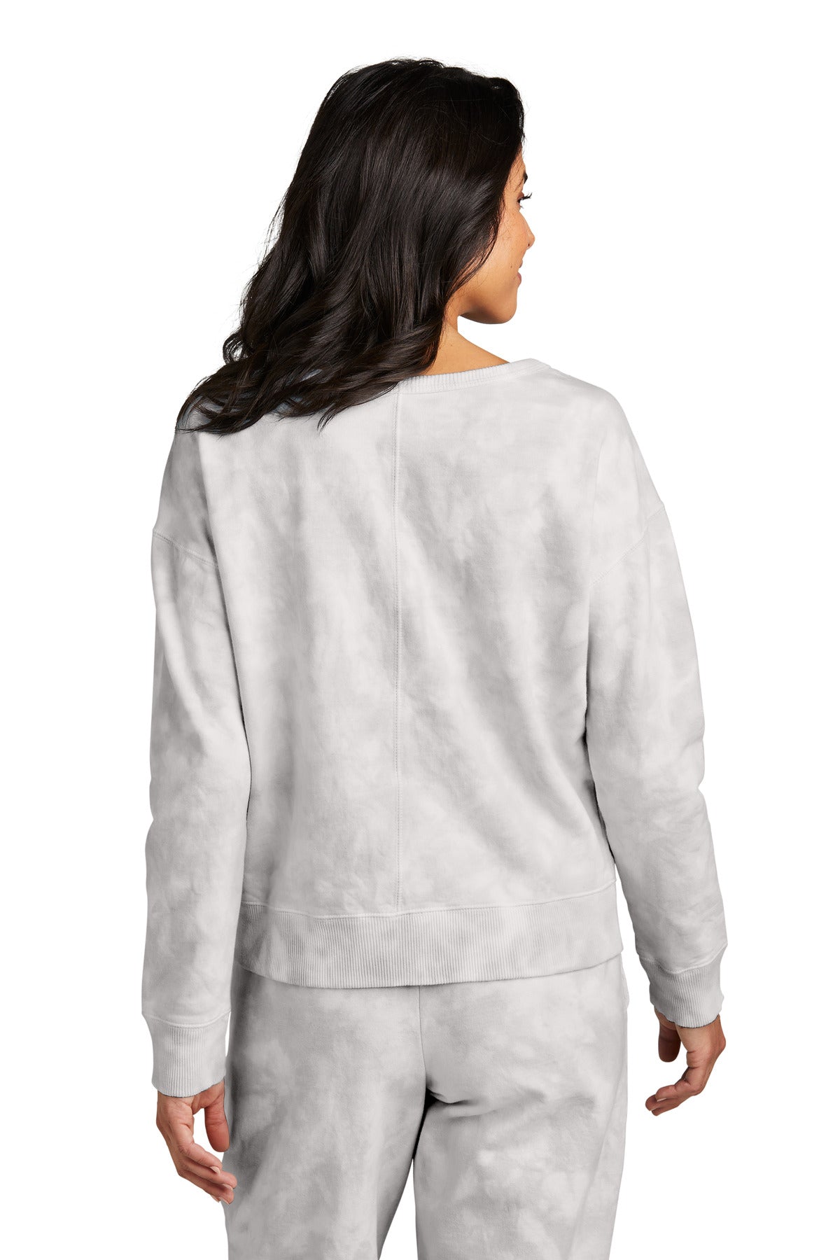 DoveGrey Port & Company Women's Beach Wash Cloud Tie-Dye V-Neck Sweatshirt LPC140V