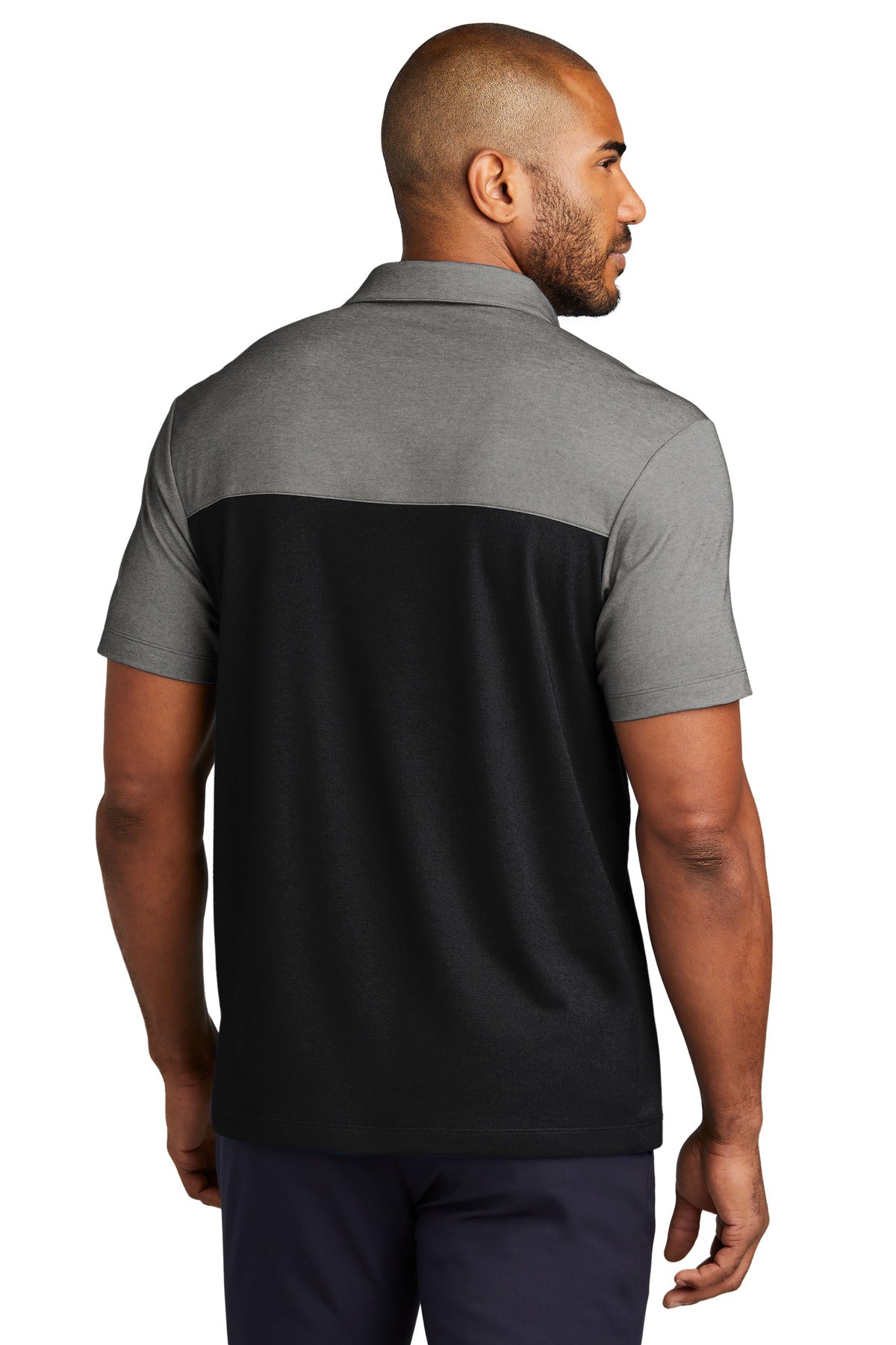 DpBk/ChrHt Port Authority Fine Pique Blend Blocked Polo K831