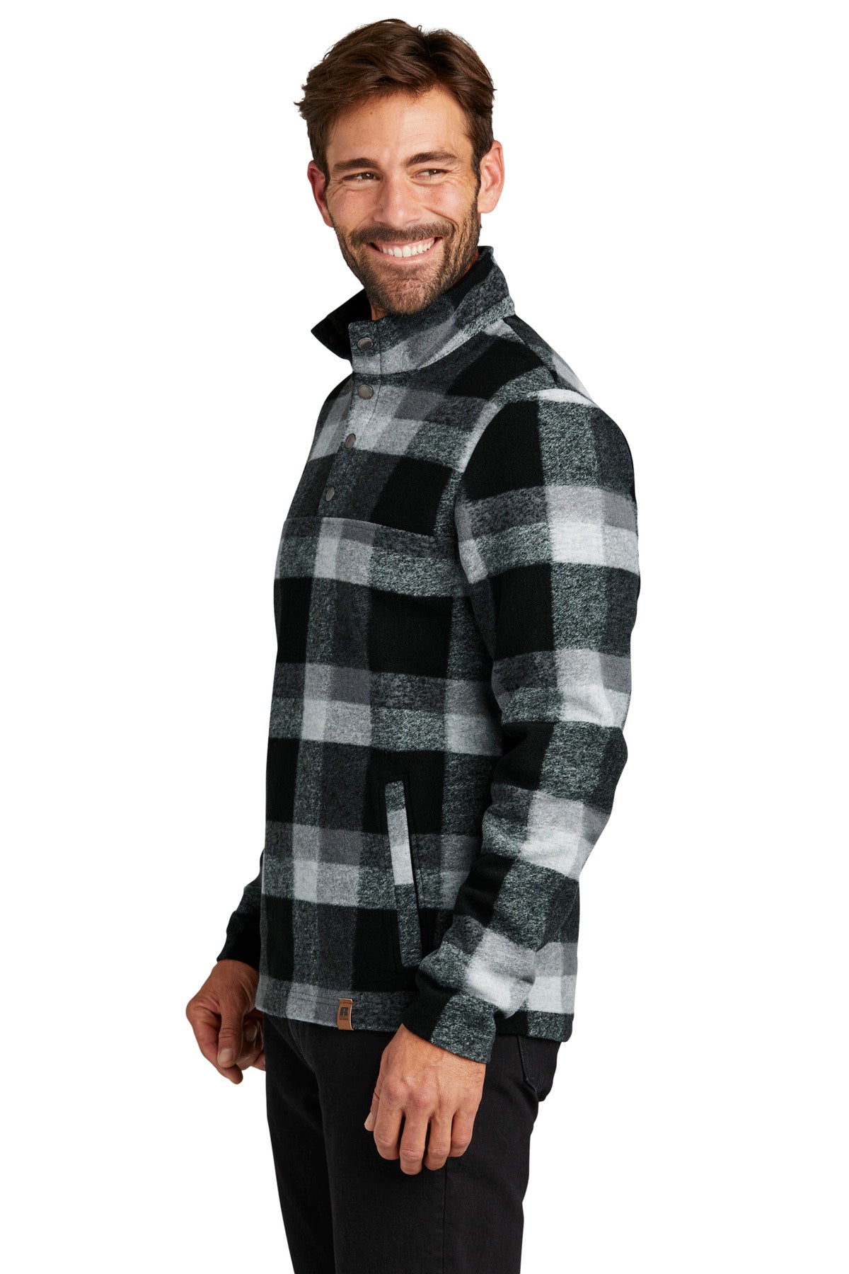 DpBlkPlaid Russell Outdoors Basin Snap Pullover RU551 RU551