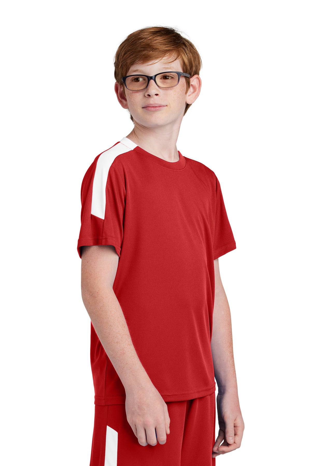DpRd/Wht Sport-Tek Youth Competitor United Crew YST100