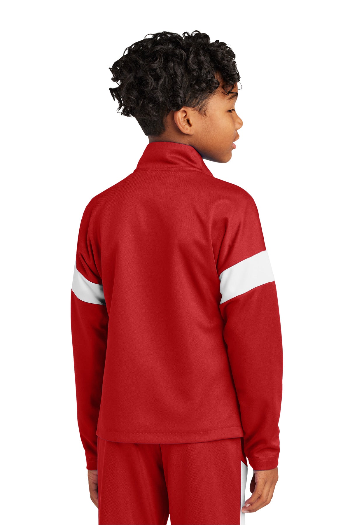 DpRd/Wht Sport-Tek Youth Travel Full-Zip Jacket YST800
