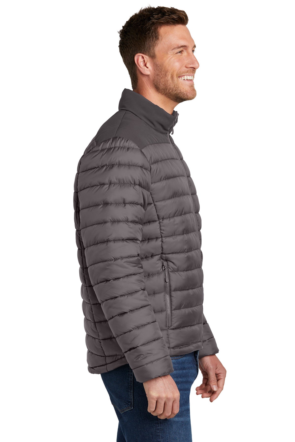 DpSm/GrySm Port Authority Horizon Puffy Jacket J364