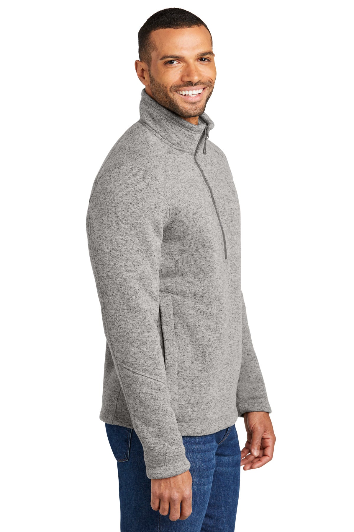 DpSmkHthr Port Authority Arc Sweater Fleece 1/4-Zip F426