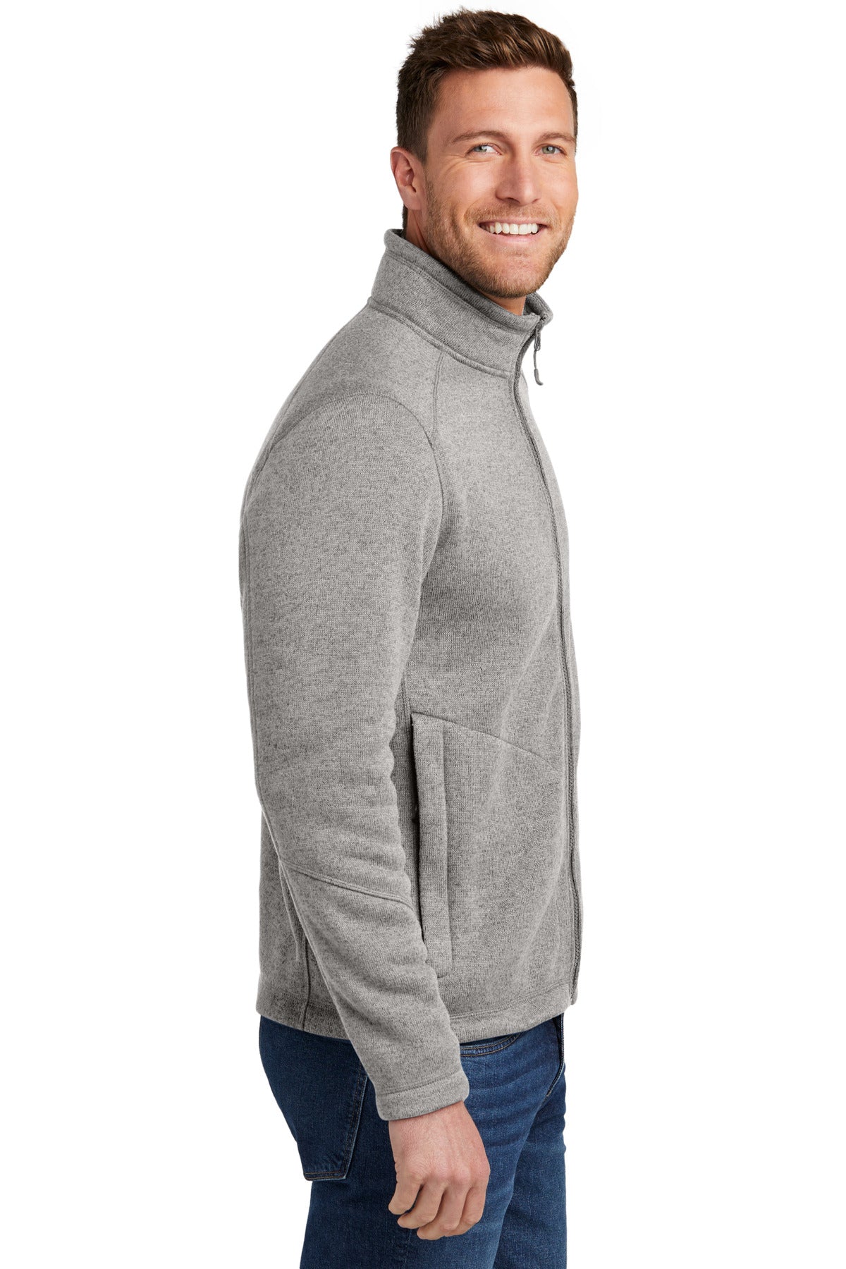 DpSmkHthr Port Authority Arc Sweater Fleece Jacket F428