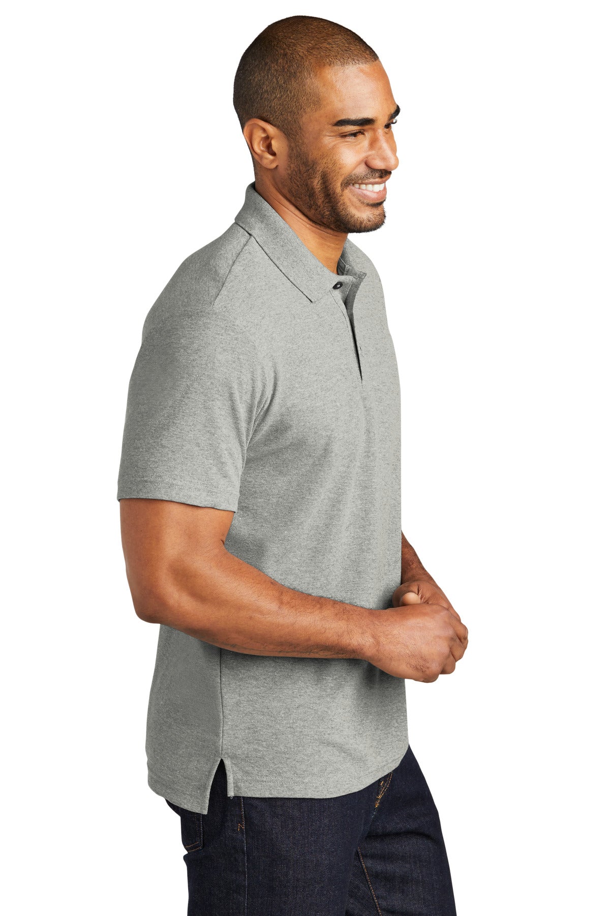 DpSmkHthr Port Authority C-FREE Cotton Blend Pique Polo K867