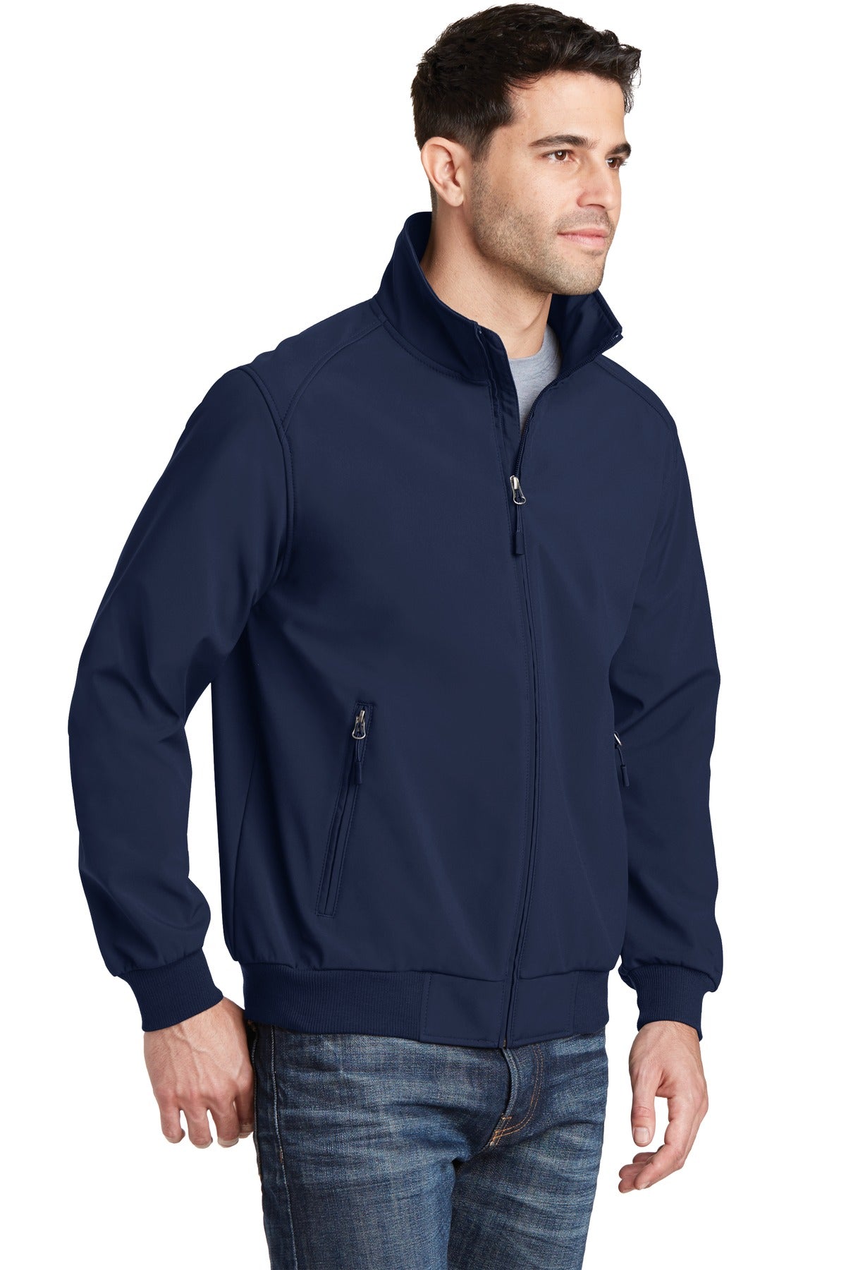 Dress Blue Nvy Port Authority Soft Shell Bomber Jacket. J337