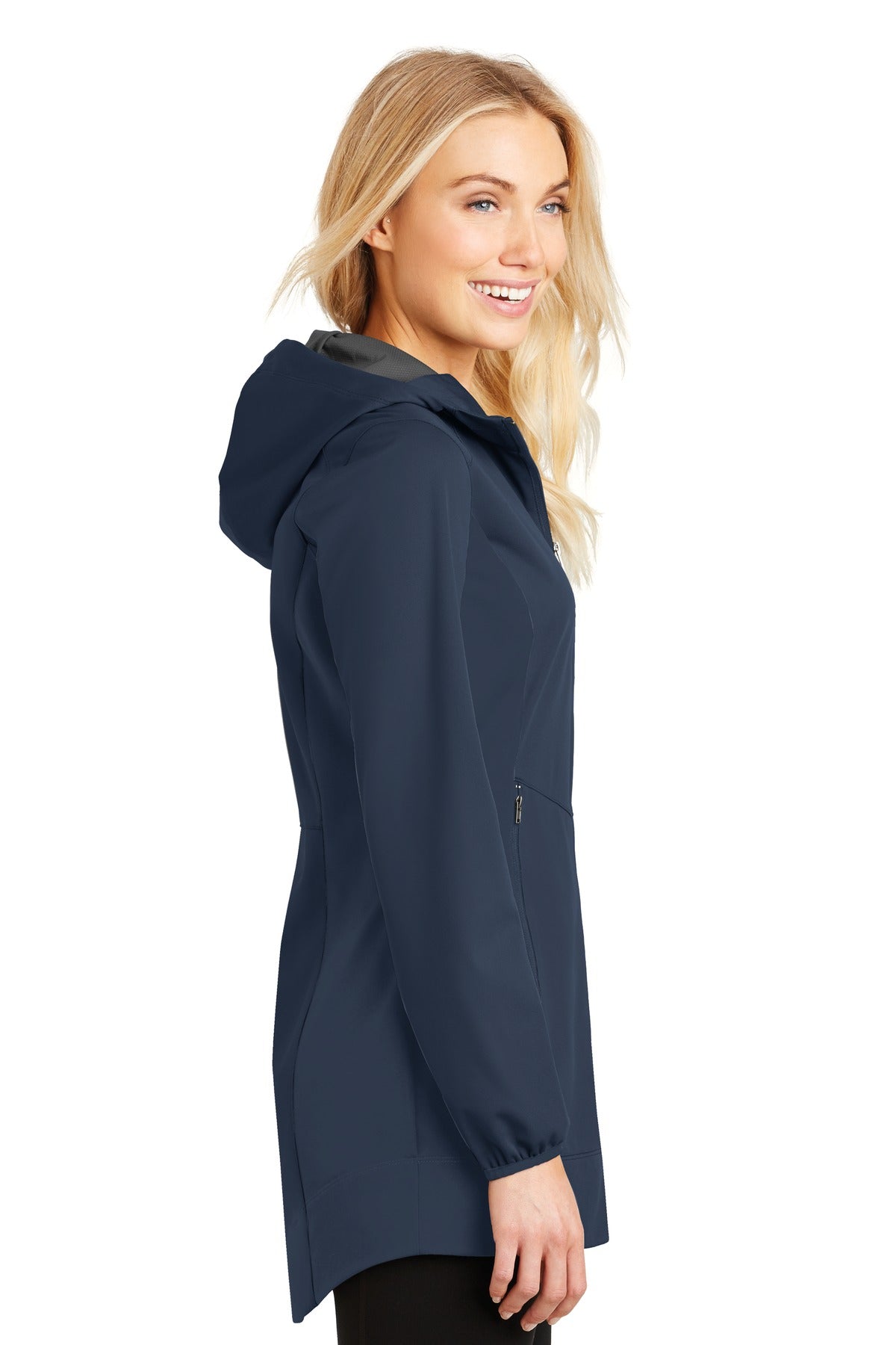 Dress Blue Nvy Port Authority Women's Active Hooded Soft Shell Jacket. L719