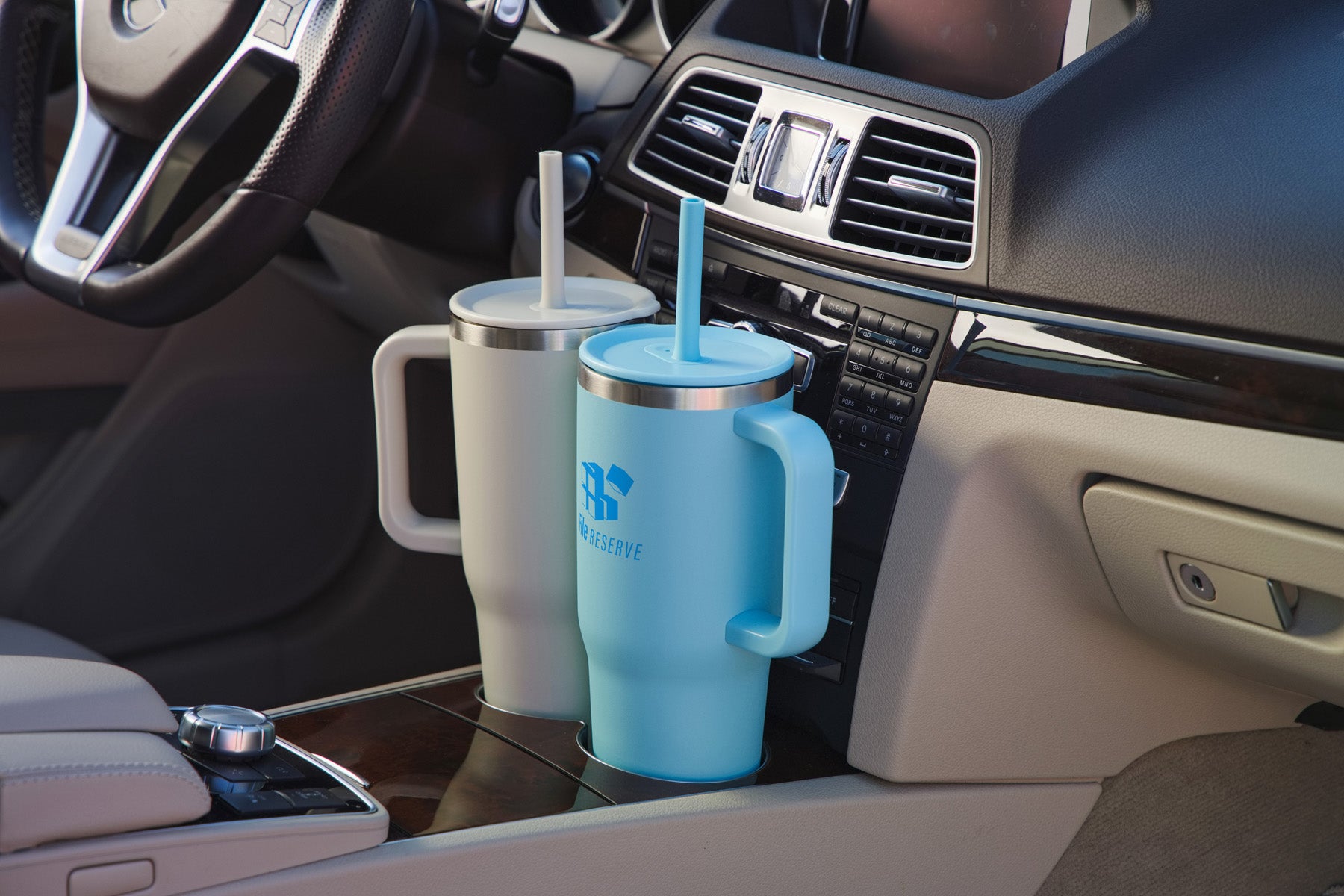 Birch SENSO® Summit 40 oz Insulated Stainless Steel Travel Mug with Press-In Straw Lid