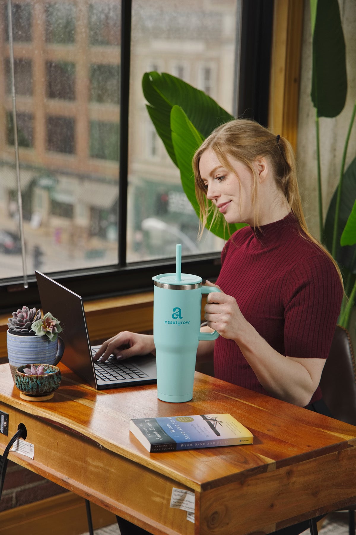 Birch SENSO® Summit 40 oz Insulated Stainless Steel Travel Mug with Press-In Straw Lid