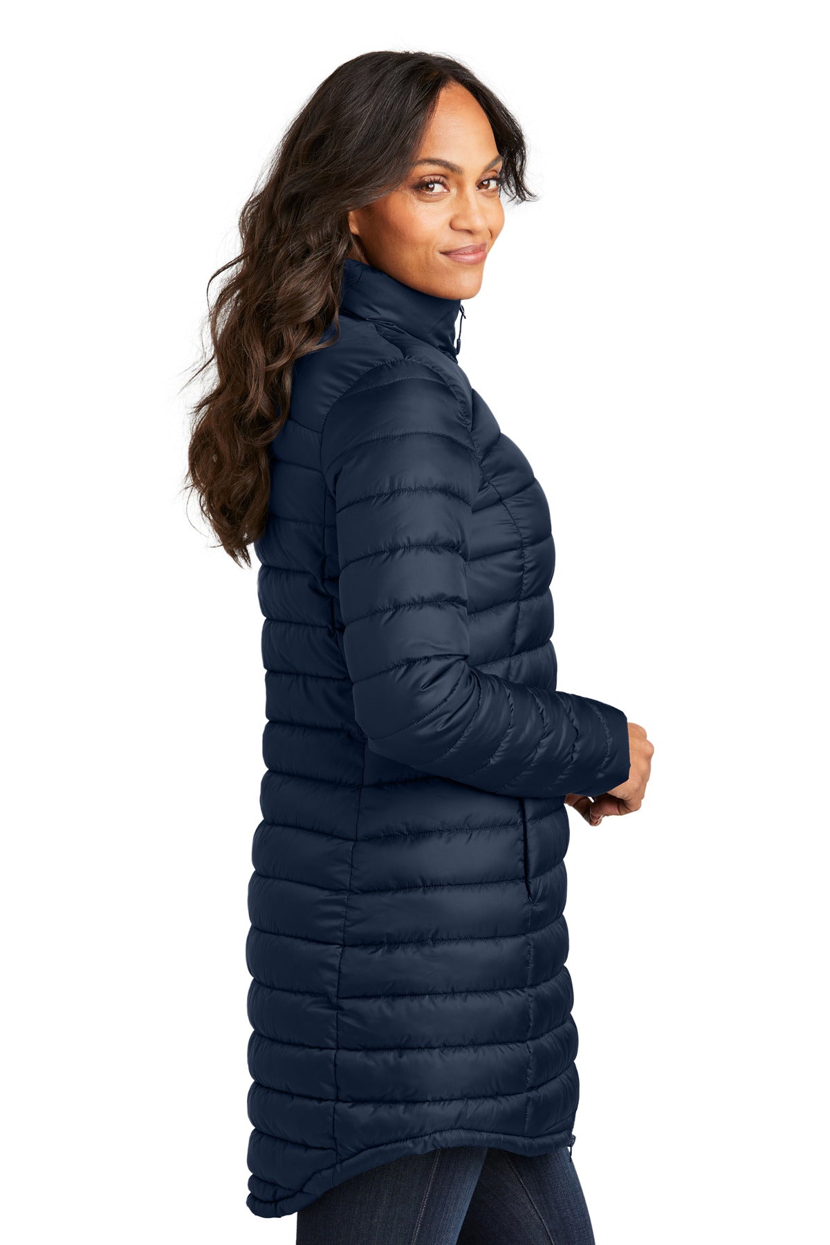 DsBlNavy Port Authority Women's Horizon Puffy Long Jacket L365