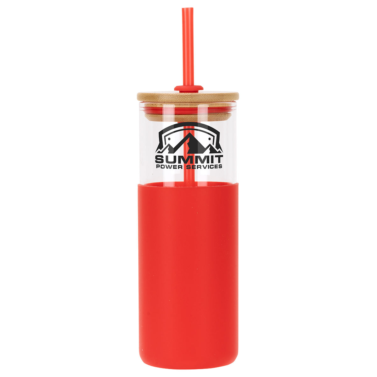 Stirling 18 oz Glass Tumbler with Silicone Sleeve & PP Straw