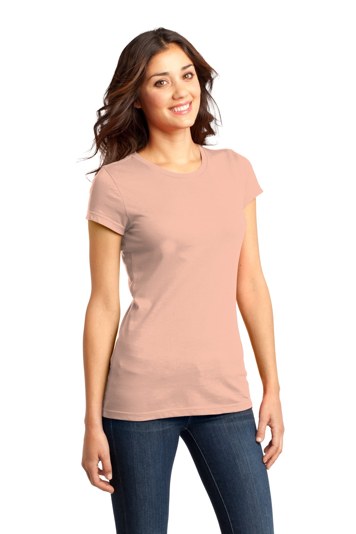 Dusty Peach District Women's Fitted Very Important Tee . DT6001