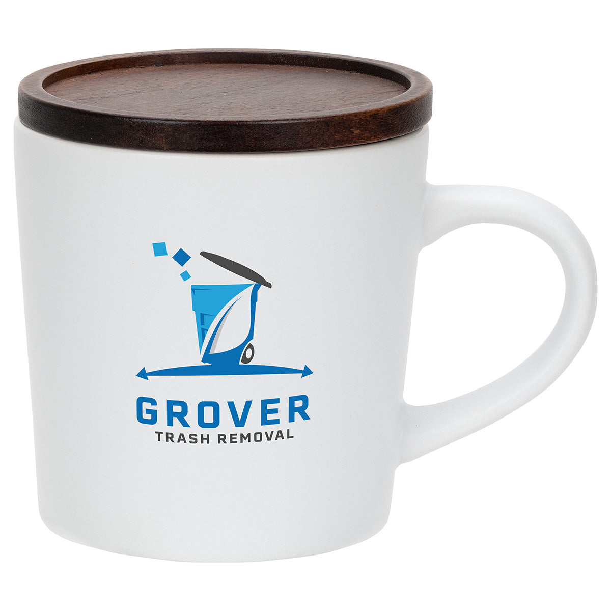 Black Circo 16 oz Ceramic Mug with Wooden Lid