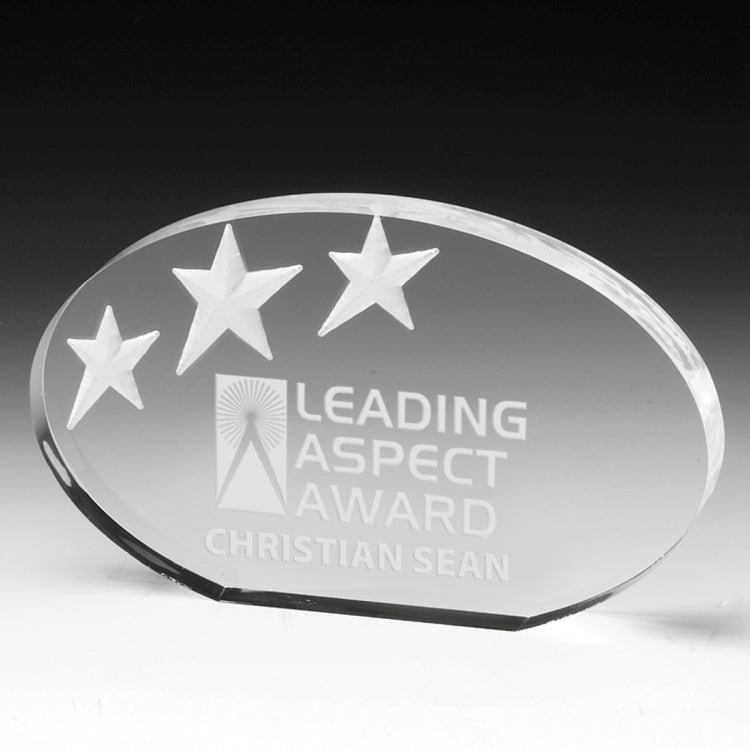 Oval Deep Etch Award - Laser Engraved