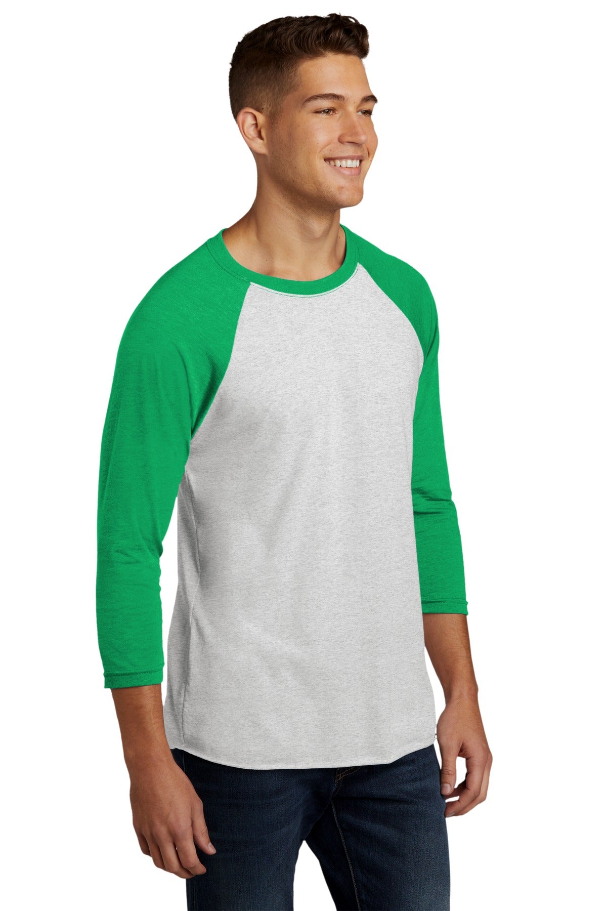 Envy/HtrWt Next Level Apparel Adult Tri-Blend 3/4-Sleeve Raglan Tee. NL6051