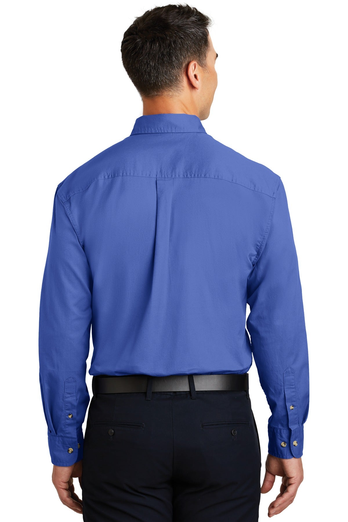 Faded Blue Port Authority Long Sleeve Twill Shirt. S600T