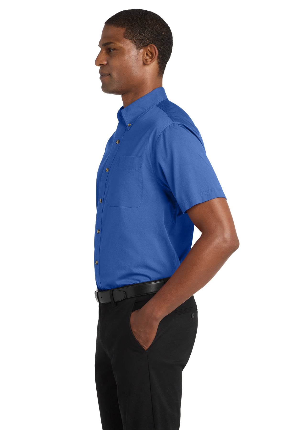 Faded Blue Port Authority Short Sleeve Twill Shirt. S500T