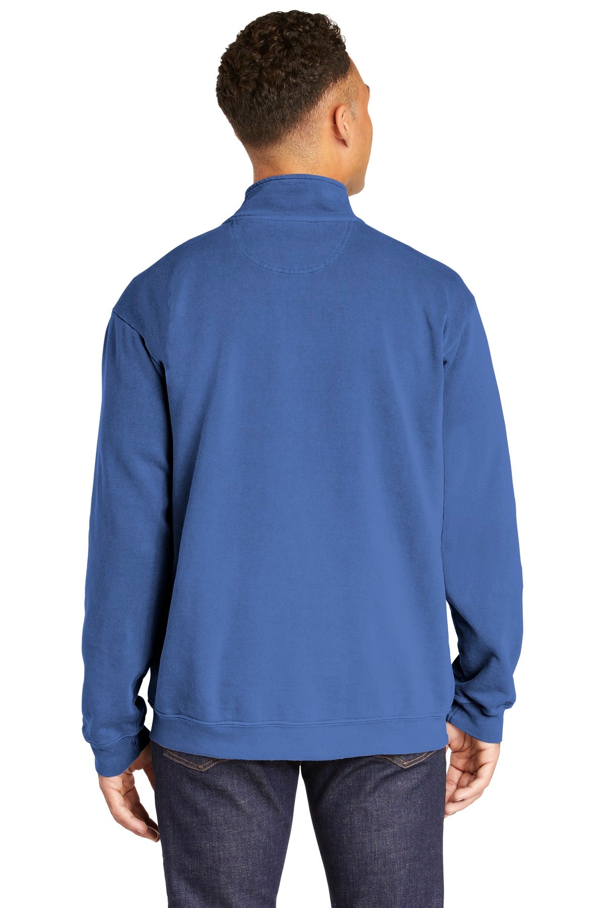 Flo Blue COMFORT COLORS Ring Spun 1/4-Zip Sweatshirt. 1580