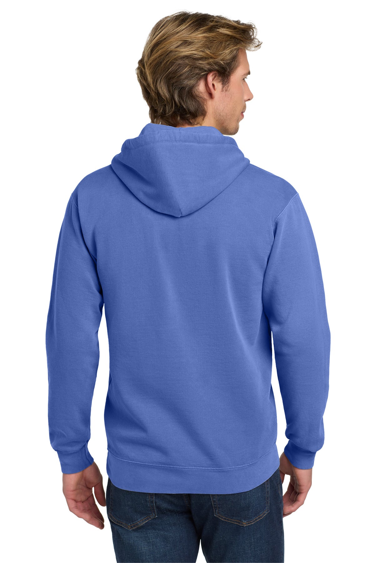 Flo Blue COMFORT COLORS Ring Spun Hooded Sweatshirt. 1567